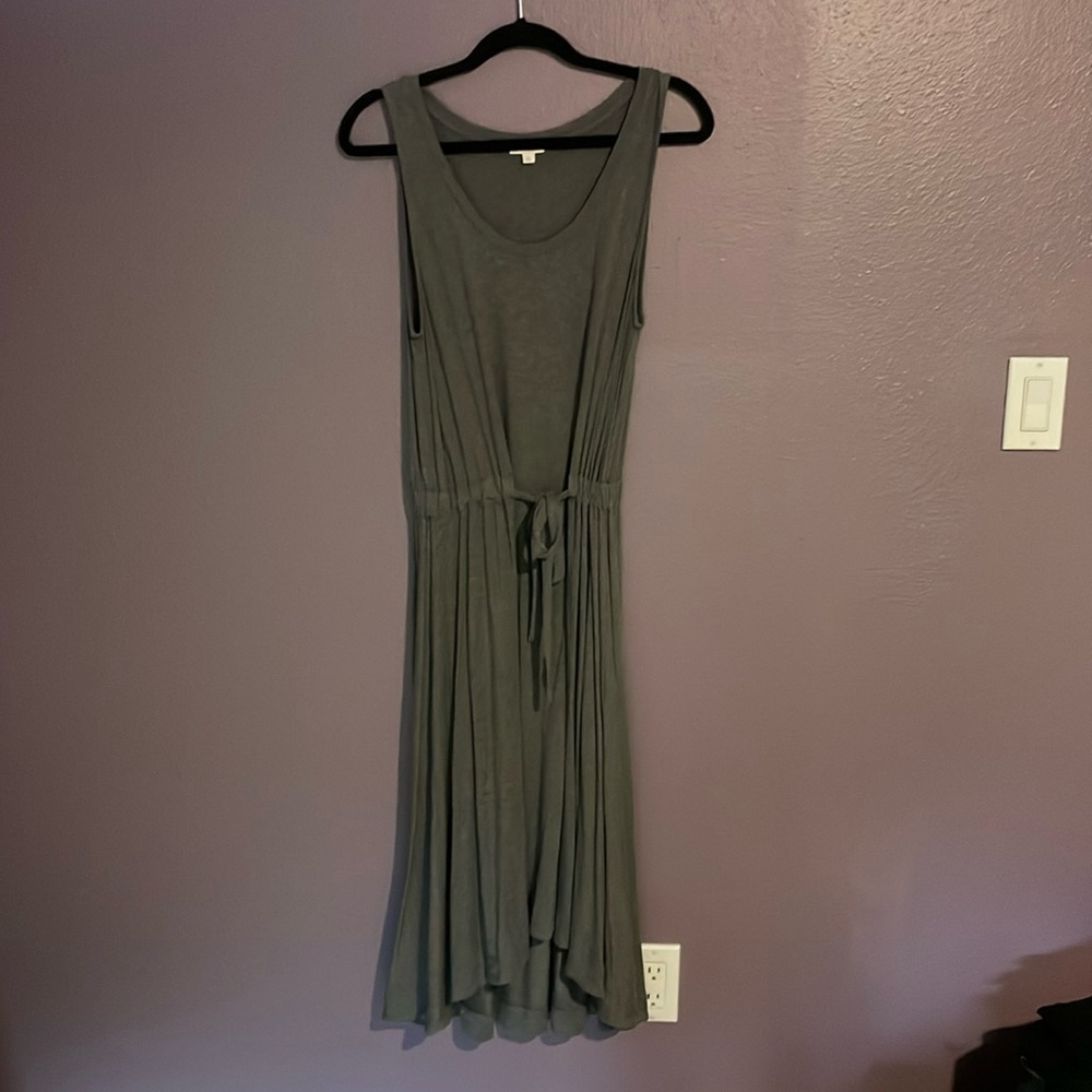 GAP sleeveless high, low waist tie dress dark gray size M